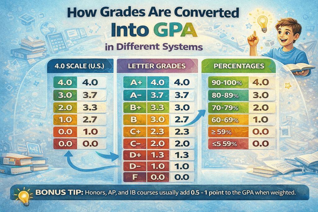 How Grades Are Converted Into GPA in Different Systems